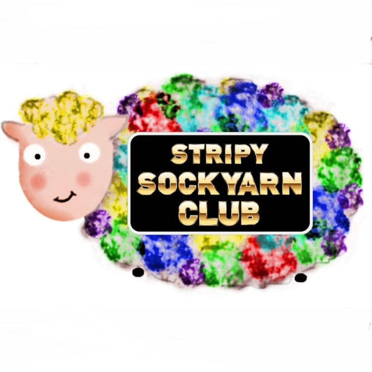 Stripy Sockyarn Club (1, 2, 3, 6 or 12 months), self-striping sockyarn, handdyed sockyarn, handdyed yarn, handdyed wool