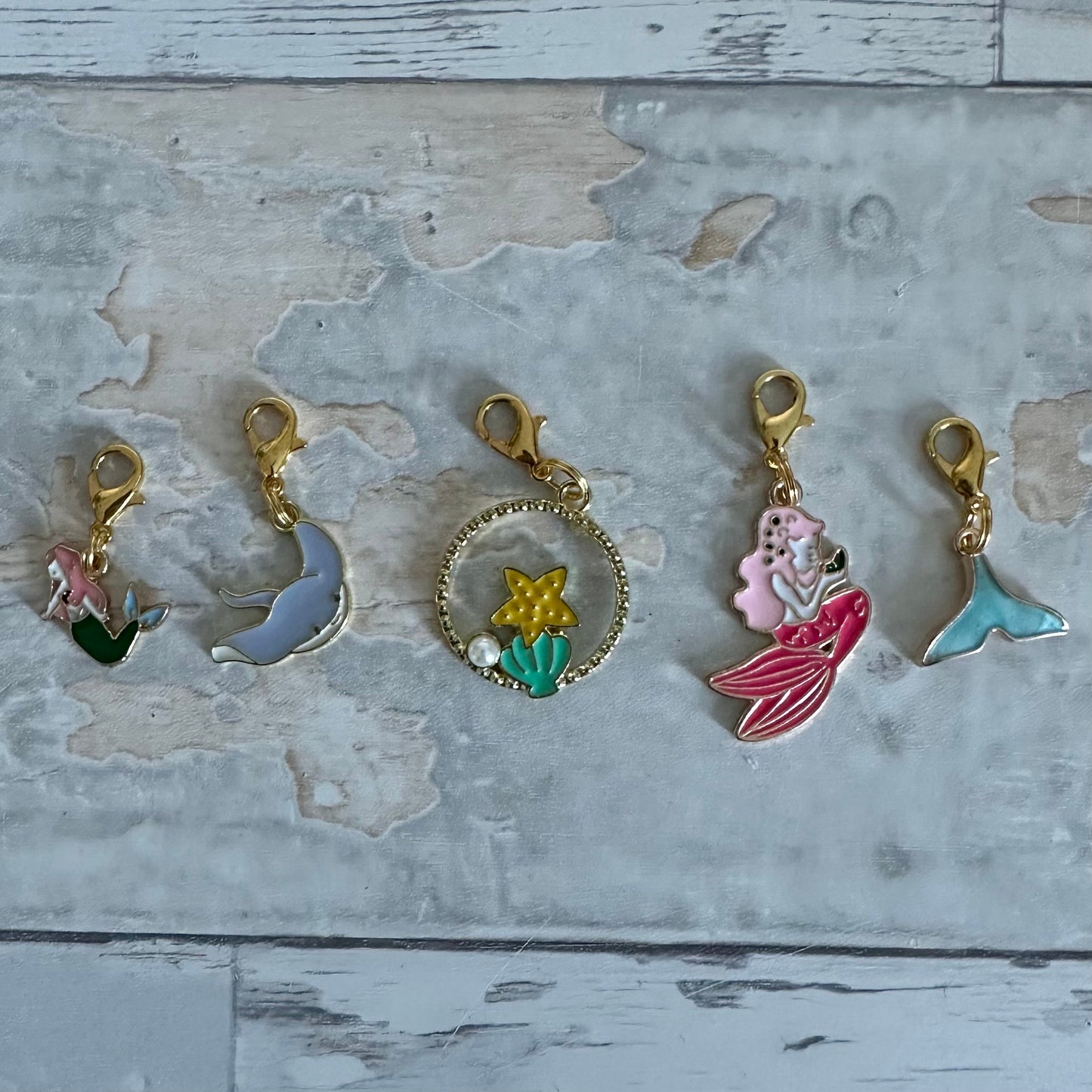 Stitch Marker Set, Progress Keeper, Ocean, Mermaid, Fish, Shark, Whale, Jellyfish, Sea Shell, Fin, Summer