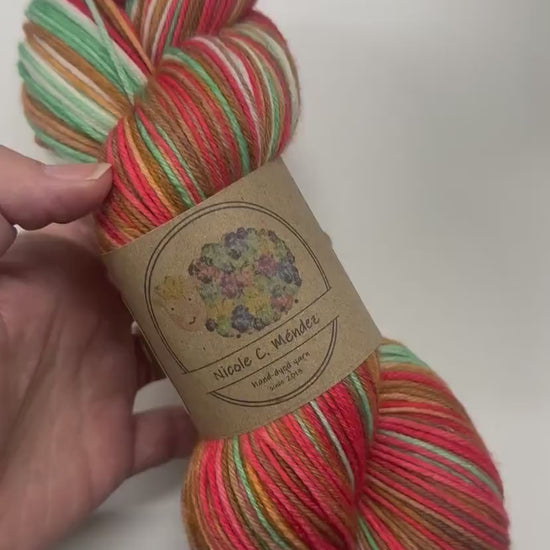 Christmas Cookies, 5 stripes, self-striping sockyarn, handdyed sockyarn, handdyed yarn, handdyed wool