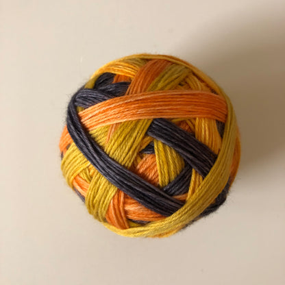 Jack O'Lantern, 4 stripes, self-striping sockyarn, handdyed sockyarn, handdyed yarn, handdyed wool