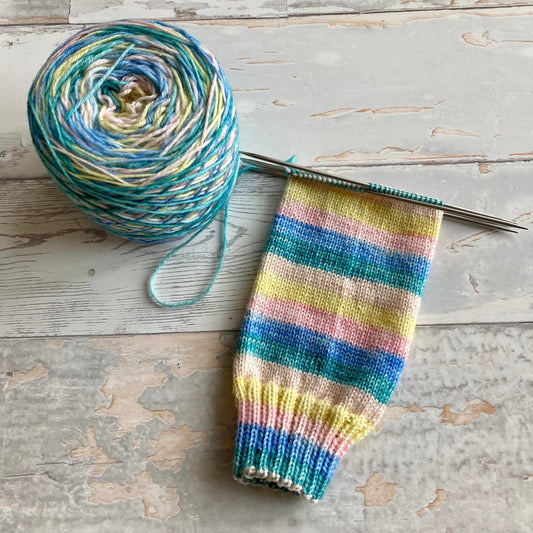 Scrappy Blanket, 5 stripes, self-striping sockyarn, handdyed sockyarn, handdyed yarn, handdyed wool