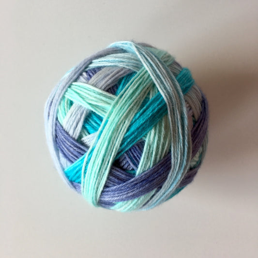 Sea Breeze, 5 Streifen, selbststreifendes Sockengarn, handgefärbte sockenwolle, handgefärbtes Garn, handgefärbte wolle