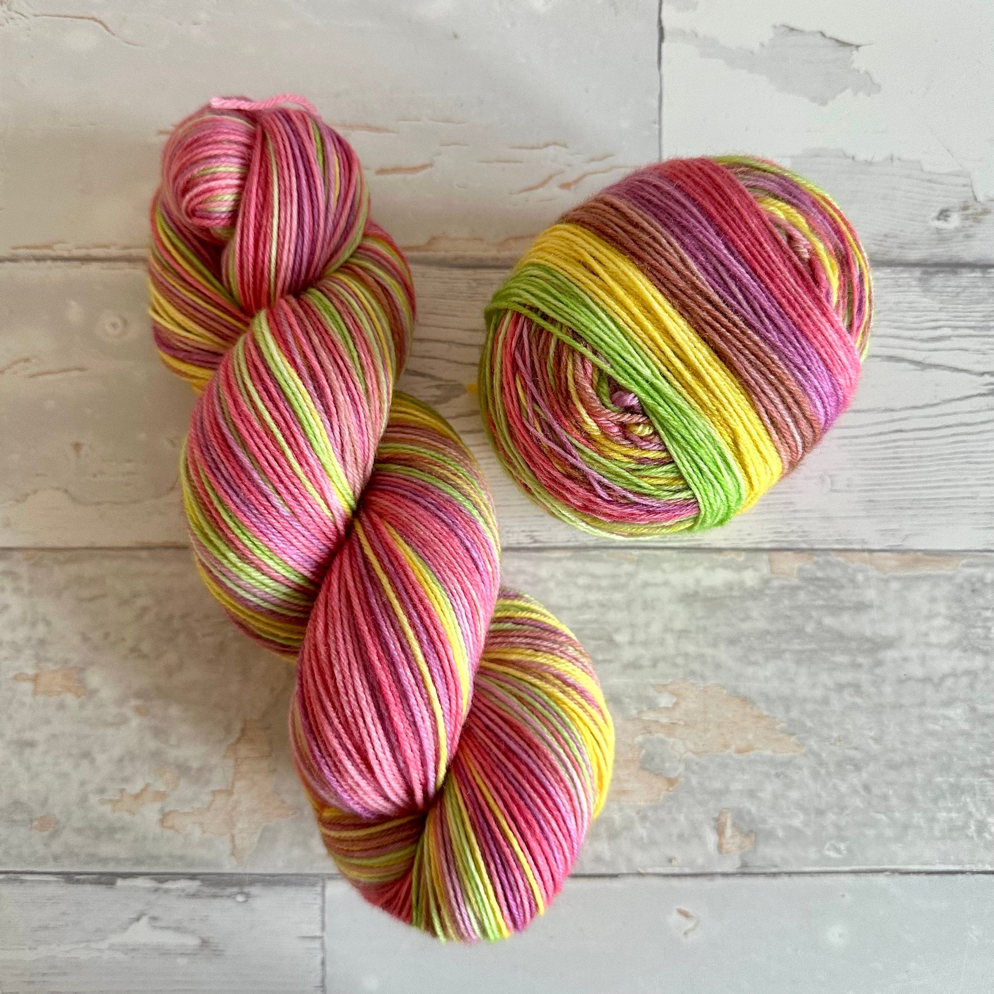 Thankful, 5 stripes, self-striping sockyarn, handdyed sockyarn, handdyed yarn, handdyed wool